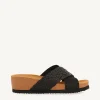 Sandalia color negro con cuña tipo bio y tiras cruzadas, planta suave y anatómica de microfibra GIOSEPPO 71365