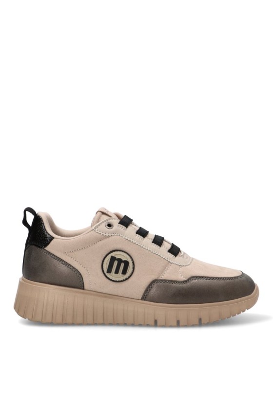 Sneaker taupe y negro Mustang 60886