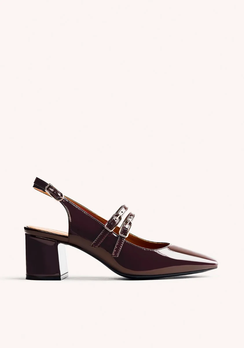 Zapato destalonado marrón charol Gioseppo 73272