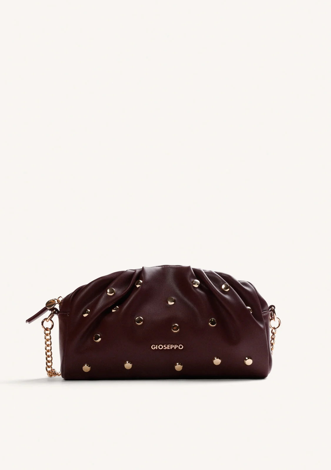 Bolso bandolera burdeos con tachas Gioseppo 80647