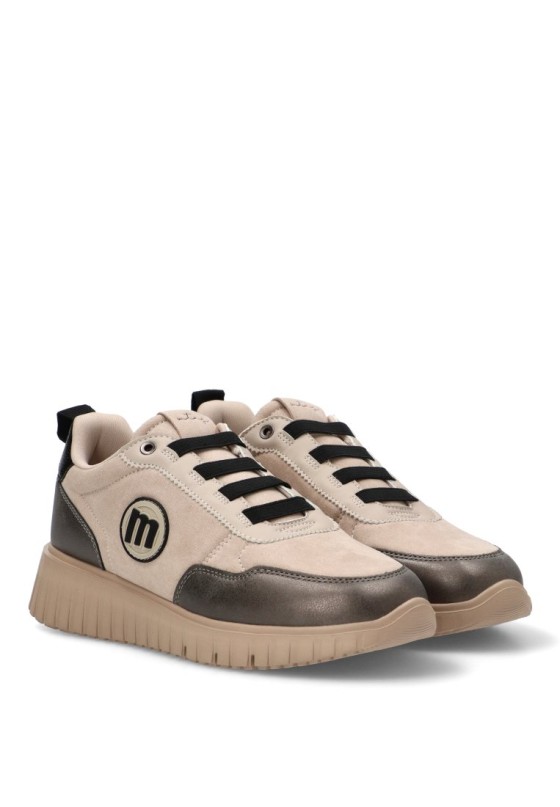 Sneaker taupe y negro Mustang 60886