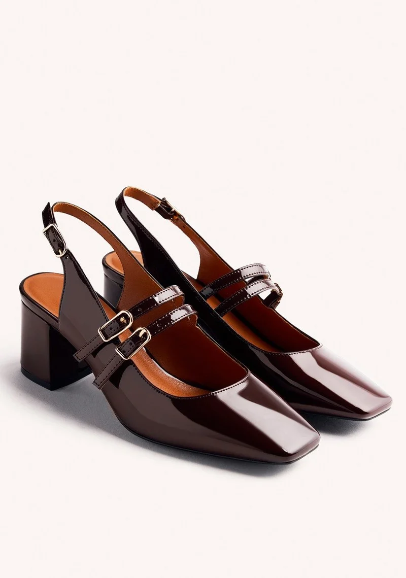 Zapato destalonado marrón charol Gioseppo 73272