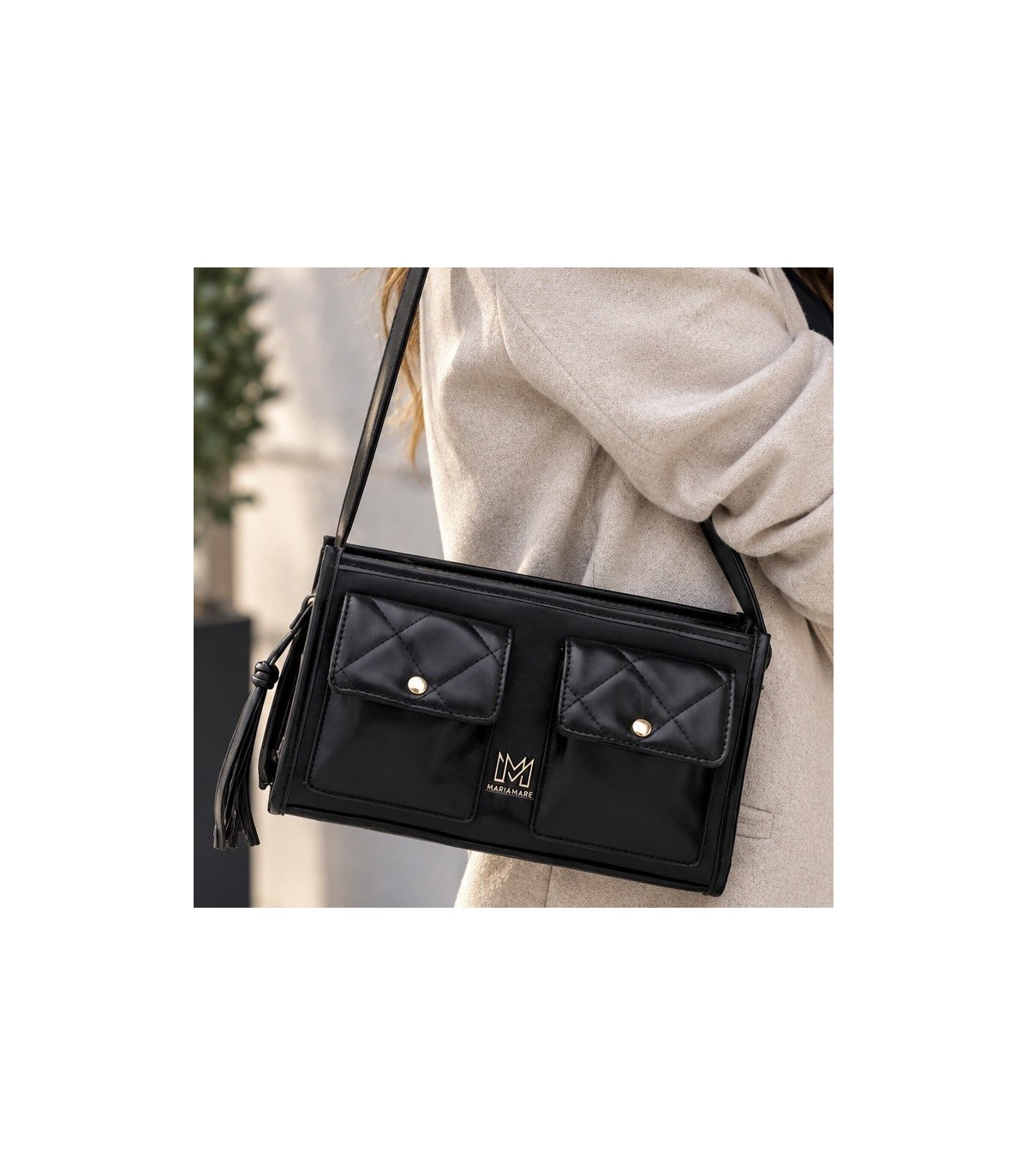 Bolso negro con bolsillos Mariamare Praid