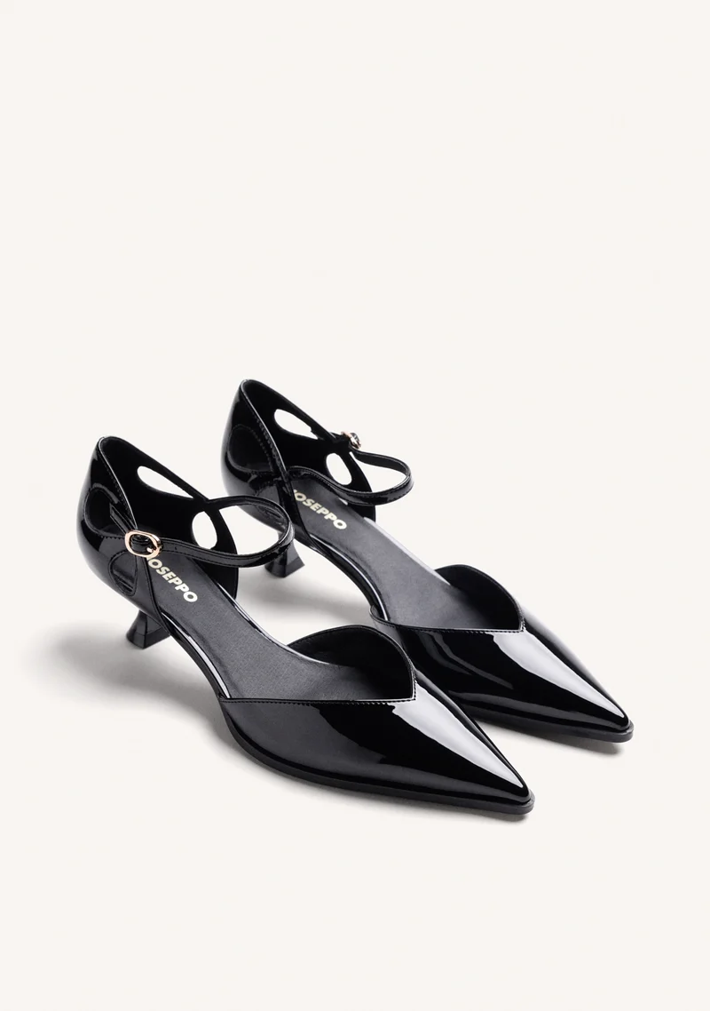 2 Zapato salón negro charol Gioseppo 80803