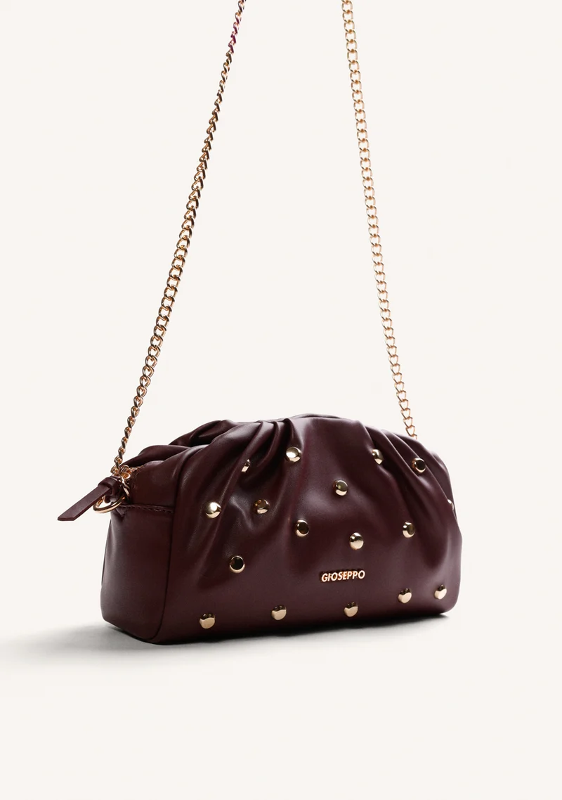 2 Bolso bandolera burdeos con tachas Gioseppo 80647