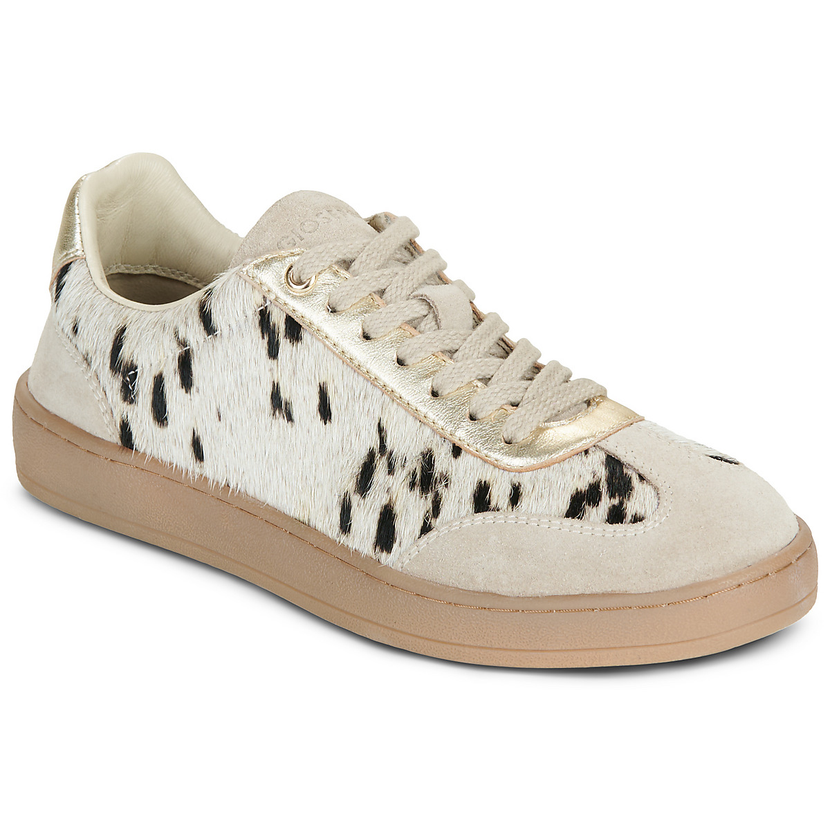 2 Zapatillas beige estampado vaca Gioseppo 80298