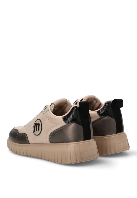 3 Sneaker taupe y negro Mustang 60886