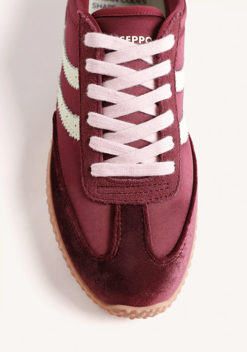 3 Zapatillas burdeos satinadas Gioseppo 80668